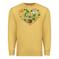 Antique Gold st patricks  hearts Premium Sweatshirt - MaliasSmallBusiness