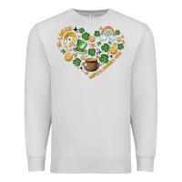 Dove Grey st patricks  hearts Premium Sweatshirt - MaliasSmallBusiness
