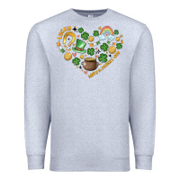 Heather Grey st patricks  hearts Premium Sweatshirt - MaliasSmallBusiness