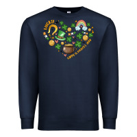 Navy st patricks  hearts Premium Sweatshirt - MaliasSmallBusiness
