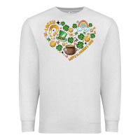 Oatmeal Heather st patricks  hearts Premium Sweatshirt - MaliasSmallBusiness