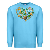 Ocean Blue st patricks  hearts Premium Sweatshirt - MaliasSmallBusiness