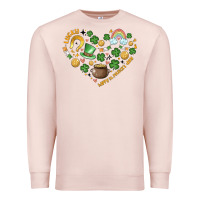 Pale Pink st patricks  hearts Premium Sweatshirt - MaliasSmallBusiness