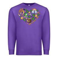 Purple st patricks  hearts Premium Sweatshirt - MaliasSmallBusiness