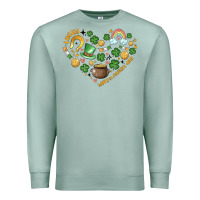 Seafoam st patricks  hearts Premium Sweatshirt - MaliasSmallBusiness