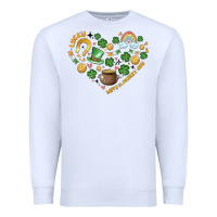 White st patricks  hearts Premium Sweatshirt - MaliasSmallBusiness