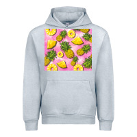Heather Grey pink pineapple Urban Hoodie - BarkalooDesign