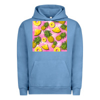 Pigment Pebble Blue pink pineapple Urban Hoodie - BarkalooDesign