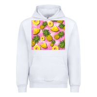 White pink pineapple Urban Hoodie - BarkalooDesign