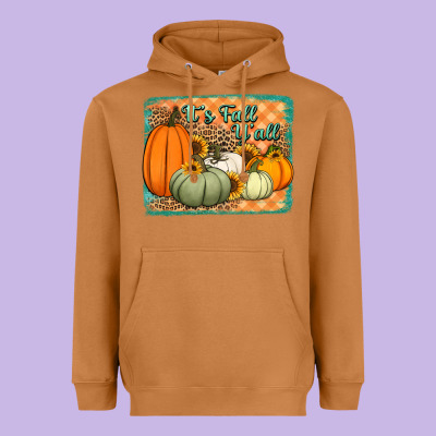 It's Fall Y'all Pumpkins Halloween And Sunflowers Heavyweight Hoodie Designed By Jasminsmagicworld