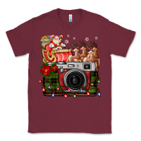 Burgundy Christmas Santa Vintage Camera Classic Tee - FaDigitalArtStudio