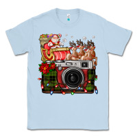 Dusty Blue Christmas Santa Vintage Camera Classic Tee - FaDigitalArtStudio