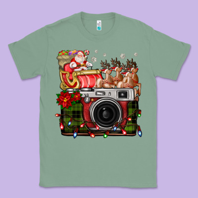 Christmas Santa Vintage Camera Classic Tee Designed By Fadigitalartstudio