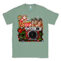 Sage Christmas Santa Vintage Camera Classic Tee - FaDigitalArtStudio