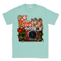 Seafoam Christmas Santa Vintage Camera Classic Tee - FaDigitalArtStudio