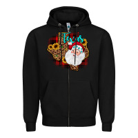 Black santa texas map Zipper Hoodie - JahusDesignShop