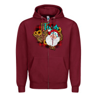 Burgundy santa texas map Zipper Hoodie - JahusDesignShop