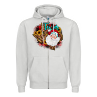 Dove Grey santa texas map Zipper Hoodie - JahusDesignShop