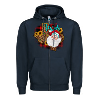 Navy santa texas map Zipper Hoodie - JahusDesignShop