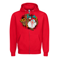 Red santa texas map Zipper Hoodie - JahusDesignShop