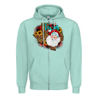 Seafoam santa texas map Zipper Hoodie - JahusDesignShop