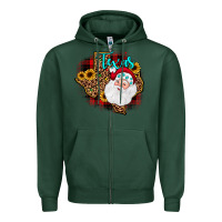 Sports Green santa texas map Zipper Hoodie - JahusDesignShop
