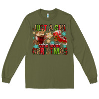 Army Green just a girl who loves christmas Long Sleeve Tee - FaDigitalArtStudio