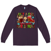 Plum just a girl who loves christmas Long Sleeve Tee - FaDigitalArtStudio