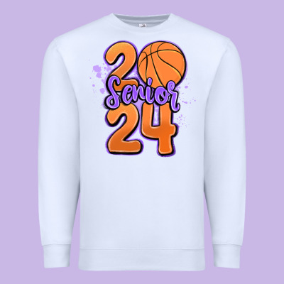 Senior 2024 Basketball Premium Sweatshirt Designed By Maliassmallbusiness