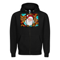 Black santa background Zipper Hoodie - JahusDesignShop