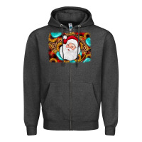 Charcoal Heather santa background Zipper Hoodie - JahusDesignShop