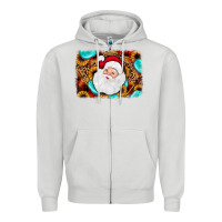 Dove Grey santa background Zipper Hoodie - JahusDesignShop