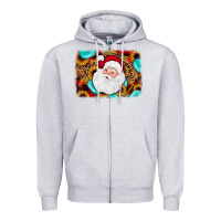 Heather Grey santa background Zipper Hoodie - JahusDesignShop