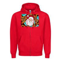 Red santa background Zipper Hoodie - JahusDesignShop