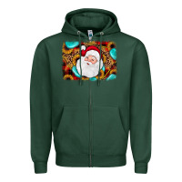 Sports Green santa background Zipper Hoodie - JahusDesignShop