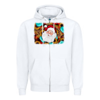 White santa background Zipper Hoodie - JahusDesignShop