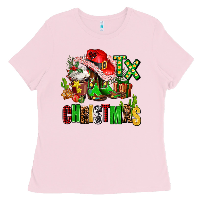 Tx Christmas Cowgirl Ladies Tee by AdoDesignShop | Teevron