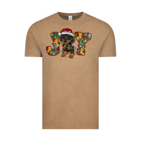 Vintage Coffee dachshund puppy christmas joy Vintage Tee - RanaPortraitStore