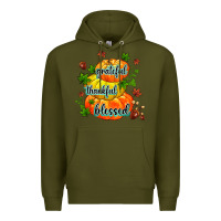 Army Green grateful thankful blessed Premium Hoodie - MaliasSmallBusiness