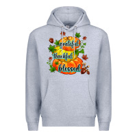 Heather Grey grateful thankful blessed Premium Hoodie - MaliasSmallBusiness