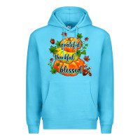Ocean Blue grateful thankful blessed Premium Hoodie - MaliasSmallBusiness