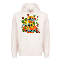 Pale Pink grateful thankful blessed Premium Hoodie - MaliasSmallBusiness