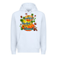 White grateful thankful blessed Premium Hoodie - MaliasSmallBusiness