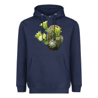 Navy nylon hedgehog cactus Heavyweight Hoodie - LillyAllenDesigns