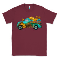 Burgundy farm truck with sunflower Classic Tee - HRA Design Shop