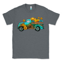 Charcoal Heather farm truck with sunflower Classic Tee - HRA Design Shop