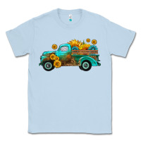 Dusty Blue farm truck with sunflower Classic Tee - HRA Design Shop