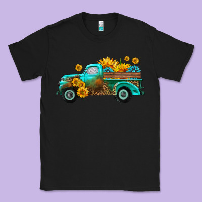 Farm Truck With Sunflower Classic Tee Designed By Hra Design Shop