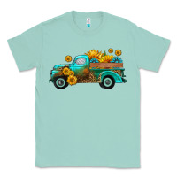 Seafoam farm truck with sunflower Classic Tee - HRA Design Shop