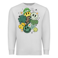 Dove Grey st patricks day green smile Premium Sweatshirt - MaliasSmallBusiness